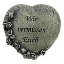 Grabschmuck Herz mit Rosenranke - Inschrift Wir vermssen...