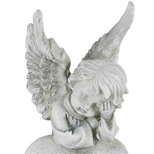 Grabschmuck Engel an Herz Du lebst in unserem Herzen Kunststein wetterfest 18 x 8 x 7,5 cm