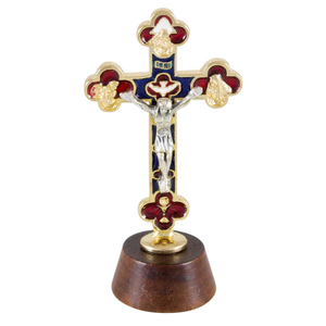 Standkreuz / Stehkreuz Metall 6,4 cm Sockel selbstklebend Reisebegleiter