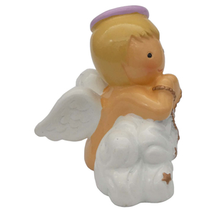 Schutzengel Statue weiß rosa Mädchen Taufengel auf Wolke Engel kindgerecht 6 cm Geburt Taufe