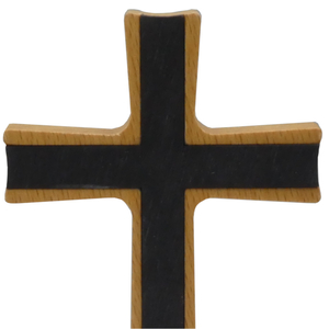 Standkreuz / Stehkreuz Buche natur Pappel schwarz 16 x 7,5 cm Altarkreuz