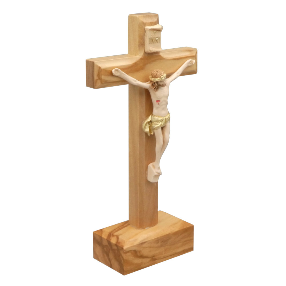 Standkreuz natur Olivenholz Korpus aus Kunststoff 15 x 7,5 cm Altarkr,  23,99 €