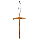 Wandkreuz Olivenholz gekerbte Kanten 25 x 12 cm Holzkreuz