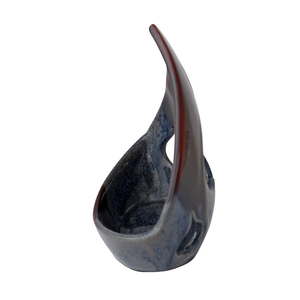 Kerzenleuchter - Teelichthalter Flamme Keramik Rubin 16 x 13,5 x 7 cm hangefertigt Unikat