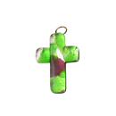 Kreuz Glasanhnger Murano Glas grn ca. 3,5 x 2,5 cm...
