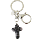 Schlsselanhnger Motiv Kreuz aus Murano Glas schwarz...