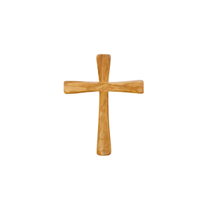 Wandkreuz Olivenholz gekerbte Oberflche 25 x 19,5 cm mit Band Holzkreuz