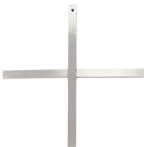 Edelstahlkreuz Wandkreuz modern silber matt Balken kantig 25 x 17 cm