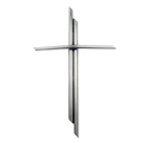 Edelstahlkreuz massiv Wandkreuz modern silber matt runde...