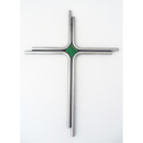 Edelstahlkreuz Wandkreuz modern silber matt 2 runde...