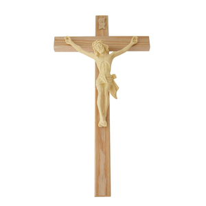 Wandkreuz / Kruzifix Esche natur Jesus Körper hell Kunststoff 30 cm