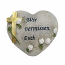 Grabschmuck groes Herz Kreuz / weie Rosen Wir vermissen...