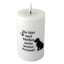 Hunde Trauer Stumpen Echtwachs-LED-Kerze - bleibst mein...