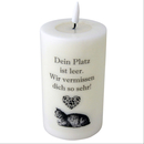 Katzen Trauer Stumpen Echtwachs-LED-Kerze - Dein Platz...