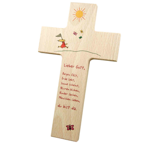 Kinderkreuz Sonne bunt Holz 20 x 12 cm