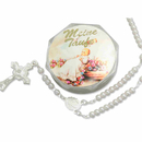 Tauf Rosenkranz Wachsperle wei 15 cm mit Etui 3,5 cm
