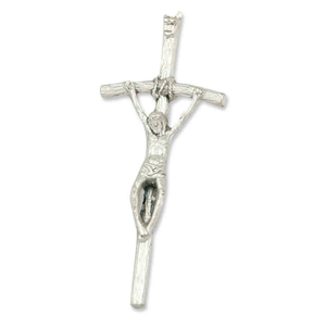 Rosenkranz Kreuz / Papstkreuz Metall silberfarben 4,5 cm