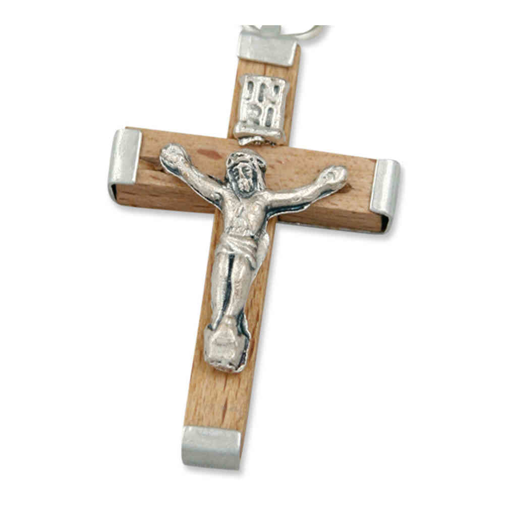 50 x Rosenkranz Holzkreuze Kreuz 2,5x2,5 cm mittelbraun Basteln rötlich 