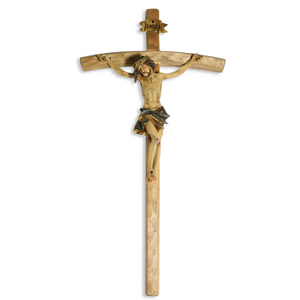 Wandkreuz / Kruzifix Holz Körper mehrtönig 35 cm
