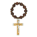 Gebetsring / Fingerrosenkranz braun Holz dehnbar 5,5 cm