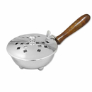 Rucherpfanne Messing vernickelt mit Schanier + Holzgriff...