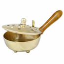 Rucherpfanne Messing mit Schanier + Holzgriff 20 x 9 cm