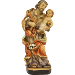 Heiliger Josef mit Kind Statue Polyresin 20 cm