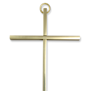 Messingkreuz / Stabkreuz glatt 20 cm - Wandkreuz