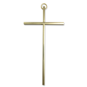Messingkreuz / Stabkreuz glatt 15 cm - Wandkreuz