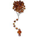 Rosenkranz Bernstein Barockperle echt Silber 32 cm im...