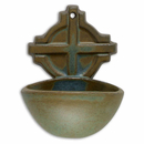 Keramik-Weihkessel handgetpfert braun - blau 11,5 cm...