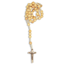 Rosenkranz Holzperle finnische Tanne mit Bronze Kreuz 30 cm