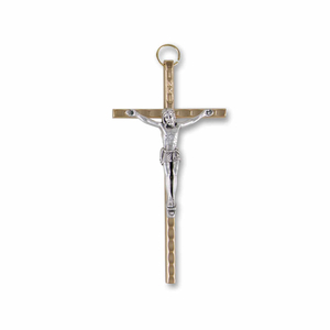 Metallkreuz / Kruzifix goldfarben 11 x 5,5 cm - Wandkreuz