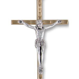 Metallkreuz / Kruzifix goldfarben 11 x 5,5 cm - Wandkreuz