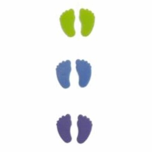 Wachs Babyfüße Füße - 6 Paar 1 cm - Rot Orange Gelb Grün Blau - Geburt Taufe