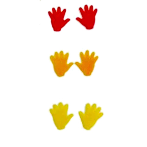 Wachs Babyhände Hände - 6 Paar 1,3 cm - Rot Orange Gelb Grün Blau - Geburt Taufe