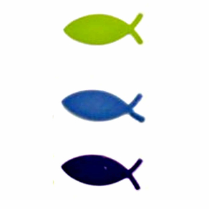 Wachs Fische Rot Orange Gelb Grün Blau 6 Stück 2 cm - Geburt Taufe Kommunion